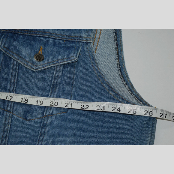 Vintage Men's Embossed Motorcycle Denim Vest Large Bikers Dream USA - Picture 5 of 7